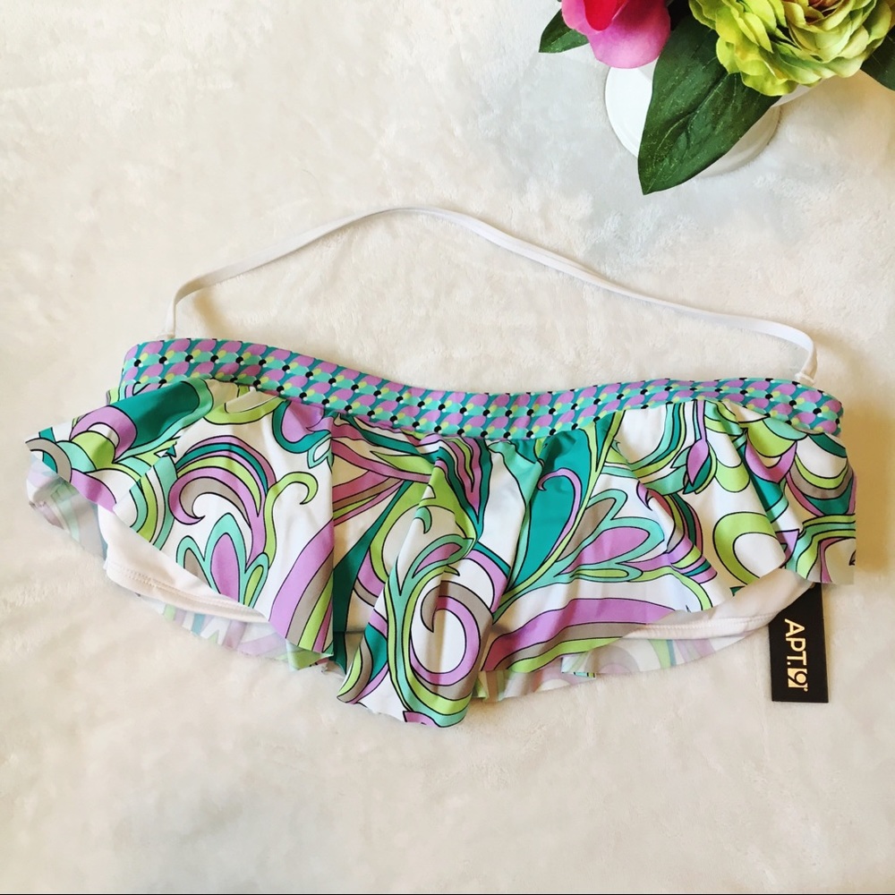 Apt. 9 Ruffle Bandeau Swim top - Large